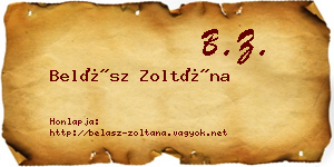 Belász Zoltána névjegykártya